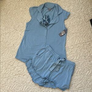 Shortie Ruffle Pajama Set and Scrunchie